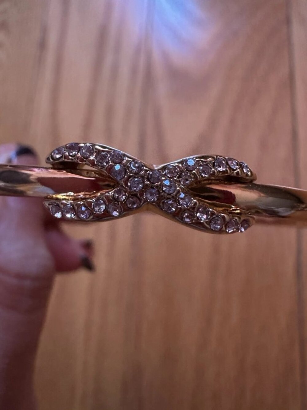 Small Thin Gold Bracelet With Diamonds